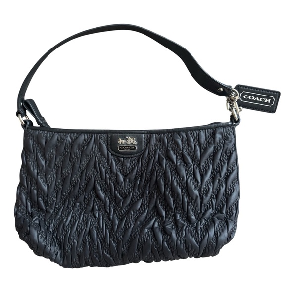 Coach Handbags - COACH 70th Anniversary Madison Quilted Chevron Leather Demi Hobo Bag dark gray